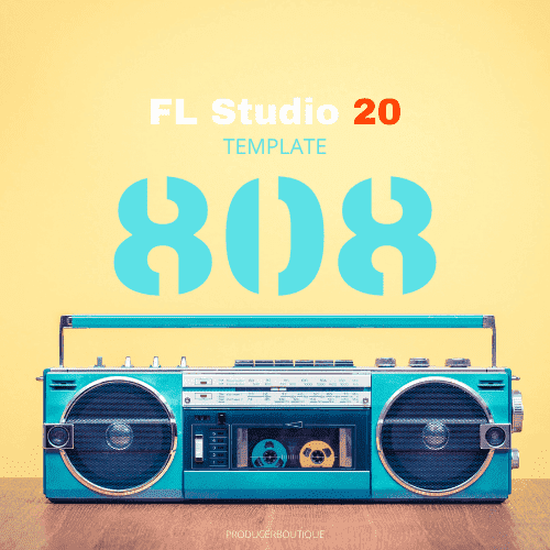 FL Studio 20 Template featuring an 808 on a yellow background.