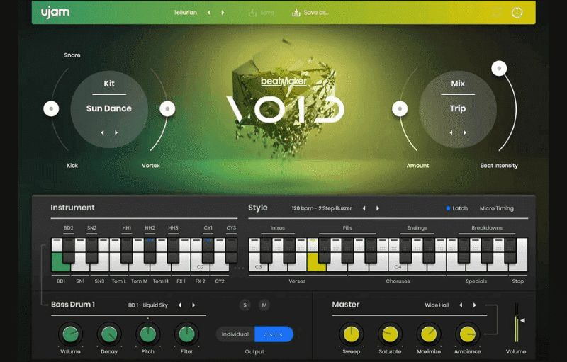 A void screen shot of a music synthesizer.