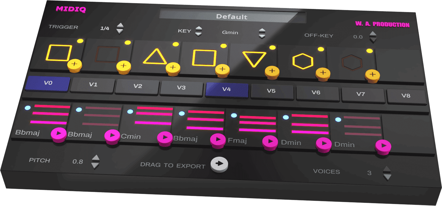 The Midiq music synthesizer interface.