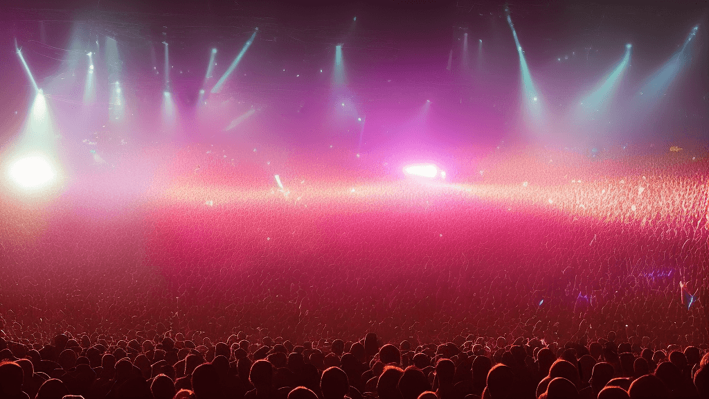 A crowd of people at a concert.