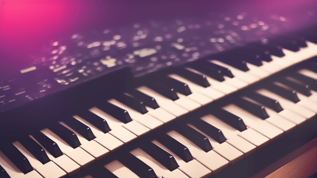 Close up of a piano keyboard.