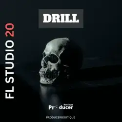 A skull adorned with FL Studio 20 Template drill music, representing the essence of drill music.