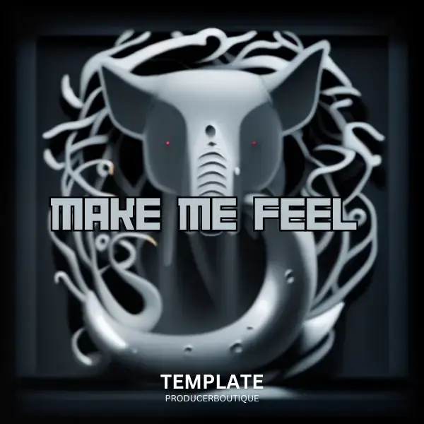 A stylized digital graphic of an elephant head with intricate decorations and the words "FL STUDIO 21 DEEP HOUSE TEMPLATE" above it, likely an album or single cover.